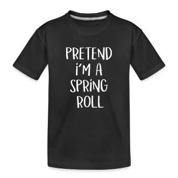 Tu so, als wäre ich ein Frühlingsrollen-Kostüm Lustiges Essen - Kinder Premium Bio T-Shirt - Schwarz - Vorne