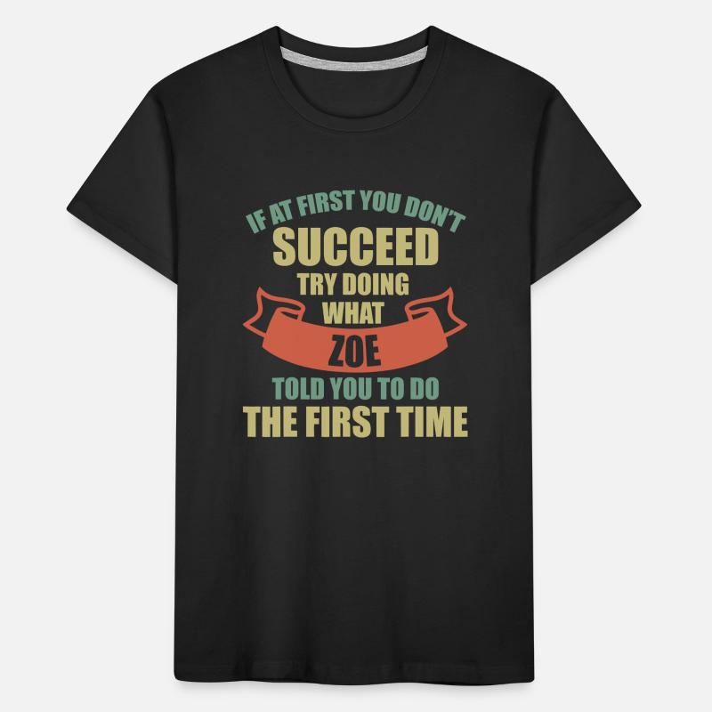 Zoe Personalized Name - Zoe First Name Kids' Premium Organic T-Shirt