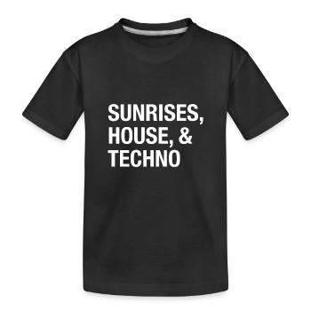 Sunrises House und Techno - EDM Music Festival - Kinder Premium Bio T-Shirt - Schwarz - Vorne