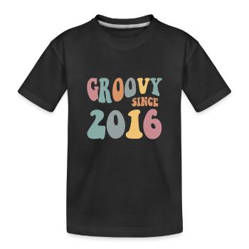mb Groovy seit 2016 Retro Hippie Blume 6. - Kinder Premium Bio T-Shirt - Schwarz - Vorne