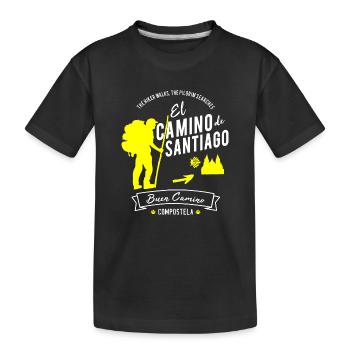 El Camino de Santiago Compostela Espagne Pèlerin - T-shirt bio Premium Enfant - noir - Devant