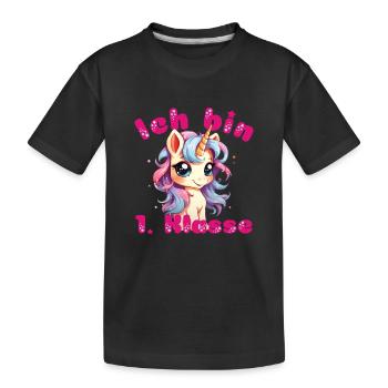 Schulkind , Erste Klasse, Schulanfänger - Kinder Premium Bio T-Shirt - Schwarz - Vorne
