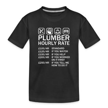 Klempner Stundensatz Preisliste Arbeitspreise Klempner - Kinder Premium Bio T-Shirt - Schwarz - Vorne