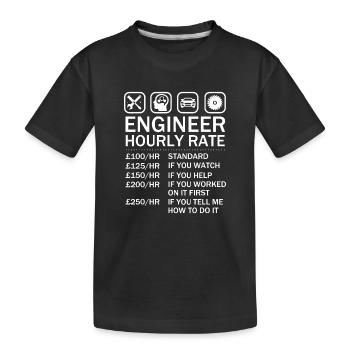 Engineer Hourly Rate Price Chart Labor Rates - Kids' Premium Organic T-Shirt - black - Front