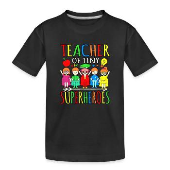 Premier jour de l’enseignant de minuscules super-héros - T-shirt bio Premium Enfant - noir - Devant