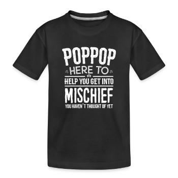 Poppop Mischief Design für Herren von Enkelkindern - Kinder Premium Bio T-Shirt - Schwarz - Vorne