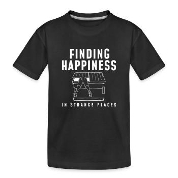 Happiness Lustiges Müllcontainer-Tauchen - Kinder Premium Bio T-Shirt - Schwarz - Vorne
