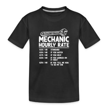 Mechaniker Stundensatz Lustiges Auto Motorrad Arbeit - Kinder Premium Bio T-Shirt - Schwarz - Vorne