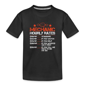 Lustige Mechaniker Stundensatz Arbeitssätze - Kinder Premium Bio T-Shirt - Schwarz - Vorne