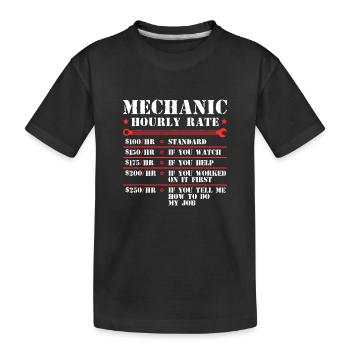 Mechaniker Stundensatz Lustiges Auto Motorrad Arbeit - Kinder Premium Bio T-Shirt - Schwarz - Vorne