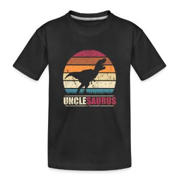 Unclesaurus Rex Dinosaurier T Rex Dino Dinosaurus - Kinder Premium Bio T-Shirt - Schwarz - Vorne