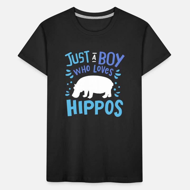Kinder Nilpferd Nilpferd Nur ein Junge, der Nilpferd liebt Kinder Premium Bio T-Shirt