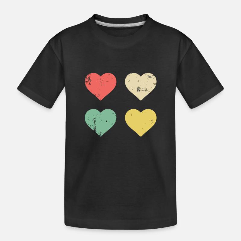 Hearts Pattern Saint-Valentin Mignon Love V-Day - T-shirt bio Premium Enfant - noir