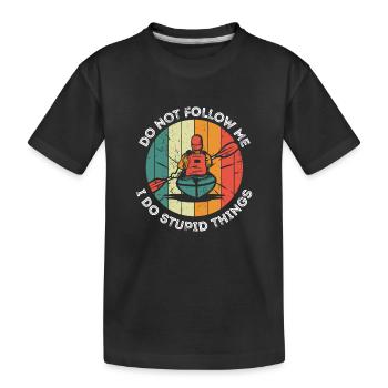 Lustiges Kajak Kajakfahren Bootfahren Sommer - Kinder Premium Bio T-Shirt - Schwarz - Vorne