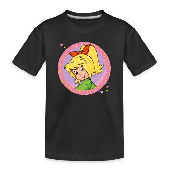 Bibi Blocksberg sourit joyeusement - T-shirt bio Premium Enfant - noir - Devant