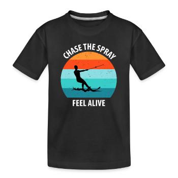 Ski nautique, ski nautique, skieurs nautiques - T-shirt bio Premium Enfant - noir - Devant
