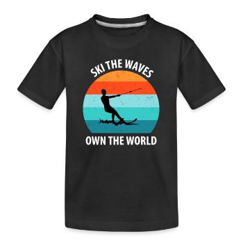 Ski nautique, ski nautique, skieurs nautiques - T-shirt bio Premium Enfant - noir - Devant