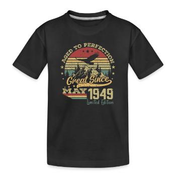 75 years old Aged to perfection born in May 1949 - Kids' Premium Organic T-Shirt - black - Front