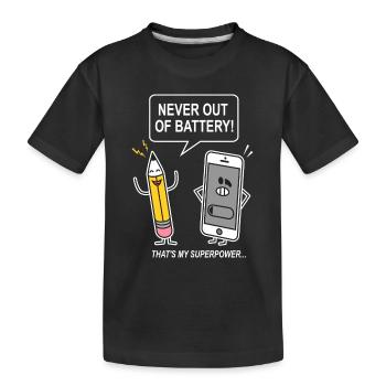 funny humor sarcasm smartphon - Kids' Premium Organic T-Shirt - black - Front