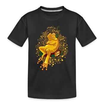FROGGIE RELAX MODE - Kids' Premium Organic T-Shirt - black - Front