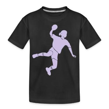 Handball Mädchen - Kinder Premium Bio T-Shirt - Schwarz - Vorne