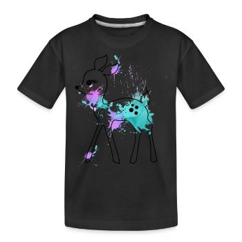 Reh-aquarell - Kinder Premium Bio T-Shirt - Schwarz - Vorne