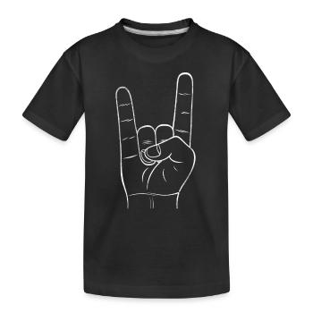 Fingerzeichen Rock Heavy Metal shirt Geschenk - Kinder Premium Bio T-Shirt - Schwarz - Vorne