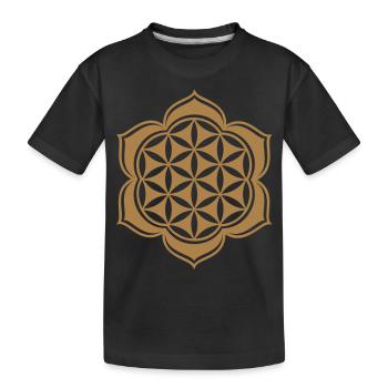 Fleur de Vie - Flower of life, Lotus-Flower, - T-shirt bio Premium Enfant - noir - Devant