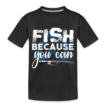 Angel Design Angler Angeln Fischen Rute Geschenk - Kinder Premium Bio T-Shirt - Schwarz - Vorne