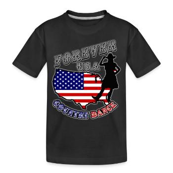 forever usa country dance - T-shirt bio Premium Enfant - noir - Devant