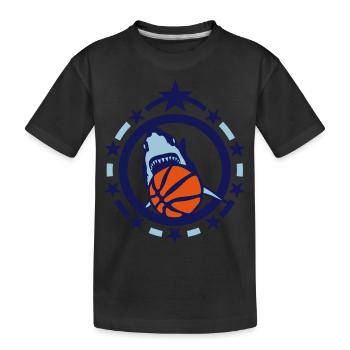 basketball requin shark hai logo sport - T-shirt bio Premium Enfant - noir - Devant