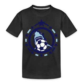 foot soccer requin shark hai logo sport - T-shirt bio Premium Enfant - noir - Devant
