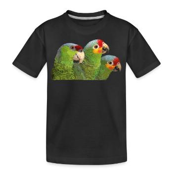 Amazone à front rouge et perroquet à couronne lilas - T-shirt bio Premium Enfant - noir - Devant
