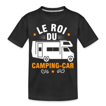Roi du camping car - cadeau camping car humour - T-shirt bio Premium Enfant - noir - Devant
