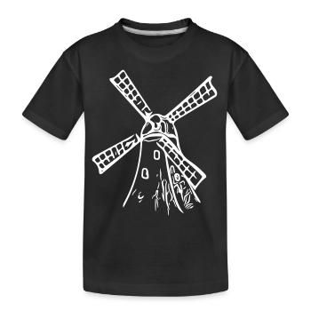 Moulin à vent vintage classique - T-shirt bio Premium Enfant - noir - Devant