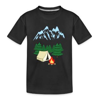 Mountain Mountaineer Expedition Adventure Camping - Kids' Premium Organic T-Shirt - black - Front
