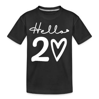 hello 20. 20th birthday - Kids' Premium Organic T-Shirt - black - Front