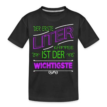 bday tasse verschlafen geburtstagsgeschenkidee - Kinder Premium Bio T-Shirt - Schwarz - Vorne