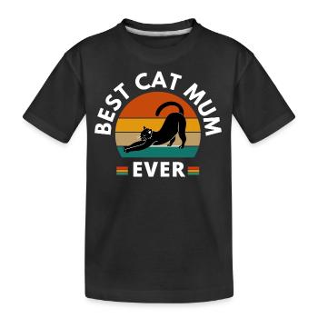 BEST CAT MUM EVER - Kids' Premium Organic T-Shirt - black - Front