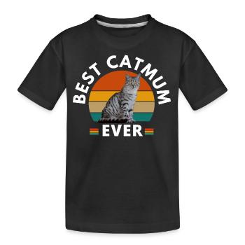 BEST CAT MUM EVER - Kids' Premium Organic T-Shirt - black - Front