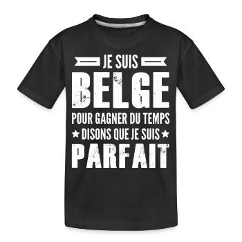 belge parfait / humour belge - T-shirt bio Premium Enfant - noir - Devant