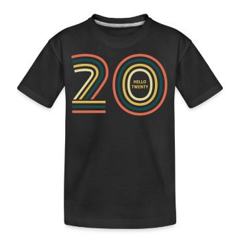 Hello Twenty. 20th birthday - Kids' Premium Organic T-Shirt - black - Front