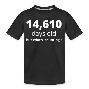 40th birthday - Kids' Premium Organic T-Shirt - black - Front