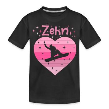 10. Geburstag Snowboard Skiurlaub Mädchen Tochter - Kinder Premium Bio T-Shirt - Schwarz - Vorne