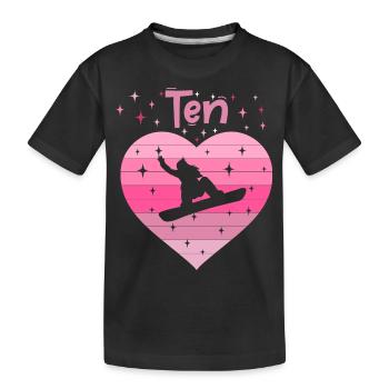 10. Geburstag Snowboard Skiurlaub Mädchen Tochter - Kinder Premium Bio T-Shirt - Schwarz - Vorne