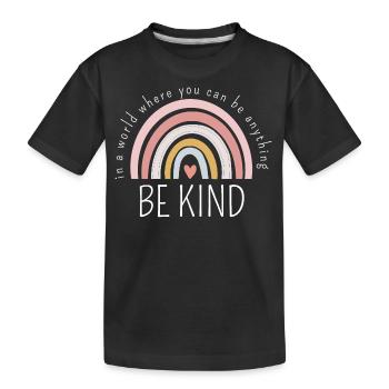 BE KIND - Kids' Premium Organic T-Shirt - black - Front