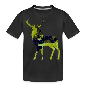 Hirsch - Kinder Premium Bio T-Shirt - Schwarz - Vorne