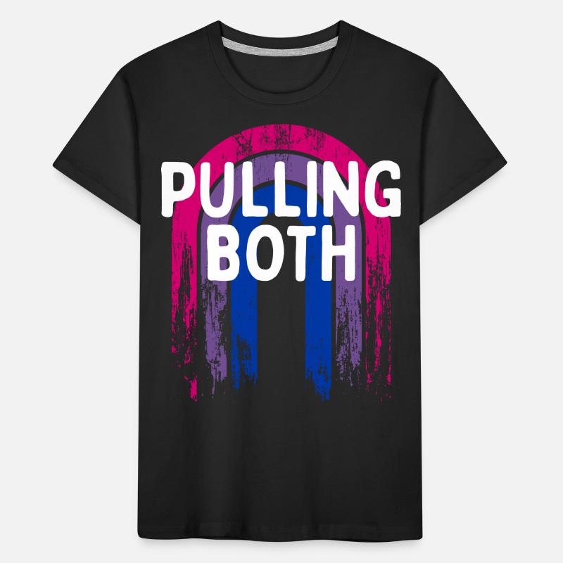 Pulling Both Bisexual LGBTQ Bi Pride Couples Funny Kinder Premium Bio T-Shirt