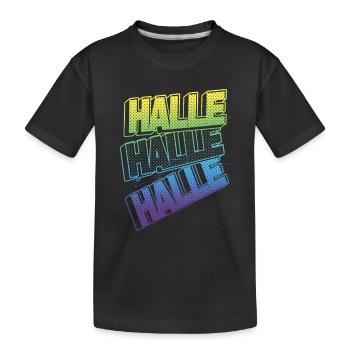 Hall Germany City Font Skyline Home - Kids' Premium Organic T-Shirt - black - Front