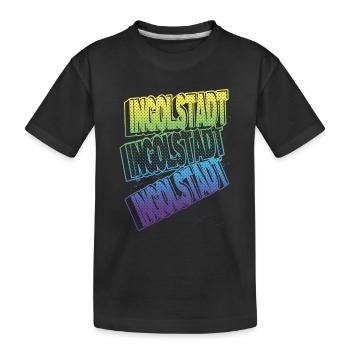 Ingolstadt Germany City Font Skyline - Kids' Premium Organic T-Shirt - black - Front
